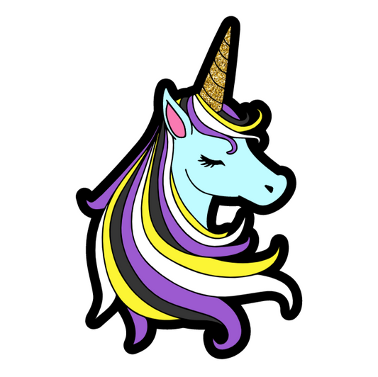 Nonbinary Pride Unicorn Sticker