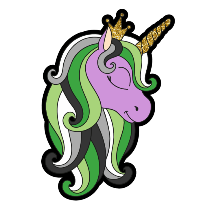 Aromantic Pride Unicorn Sticker