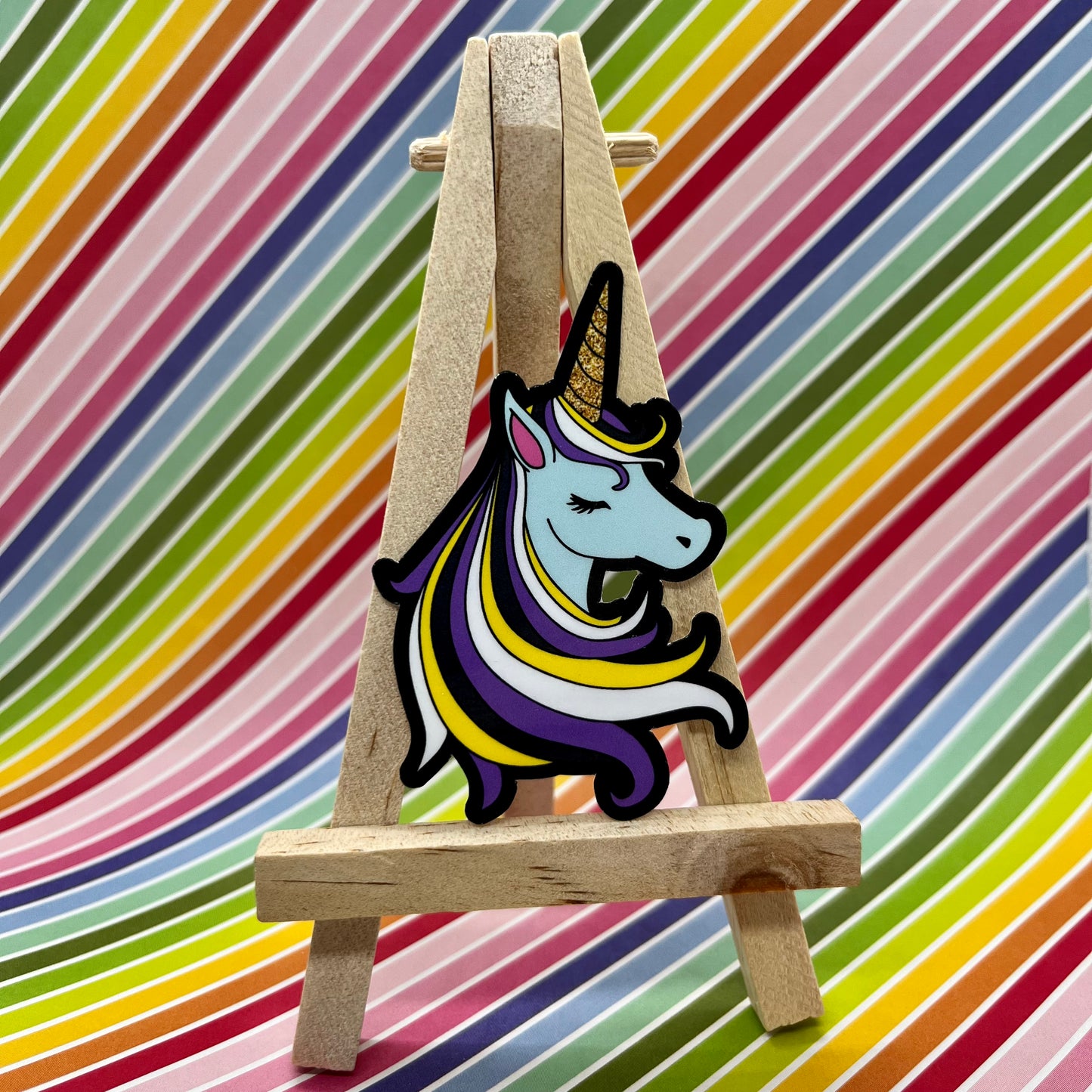 Nonbinary Pride Unicorn Sticker